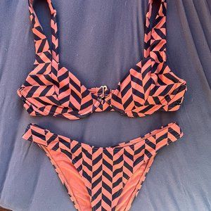 BILLABONG CROSS STEP underwire bikini set hike top MEDIUM